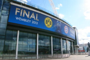Wembley Stadium for the 2013 UEFA Champions League final between Bayern Munich and Borussia Dortmund