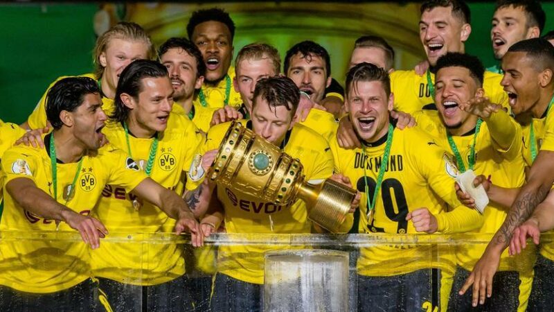 Dortmund hit Leipzig for four to win first Pokal since 2017