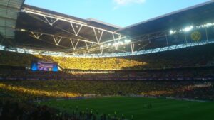 Borussia Dortmund fans at Wembley Stadium, Champions League final 2013
